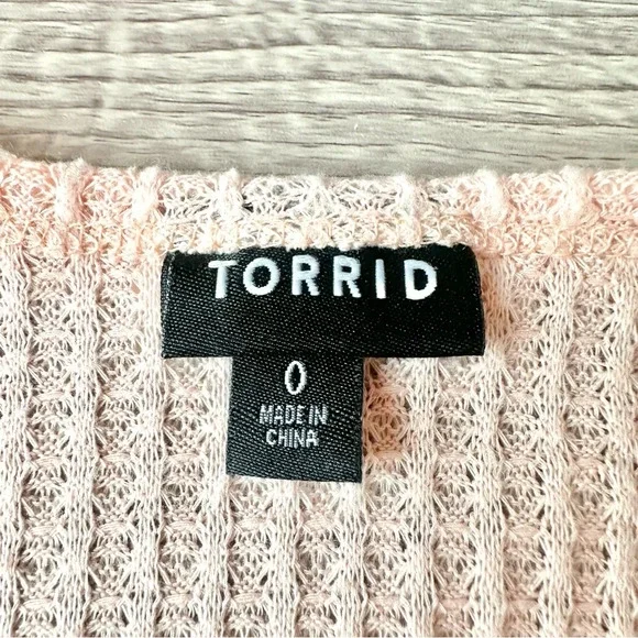Torrid Pink Brushed Waffle Knit Henley Babydoll Tunic Shirt Plus Size 0 0X 12 - Picture 8 of 12